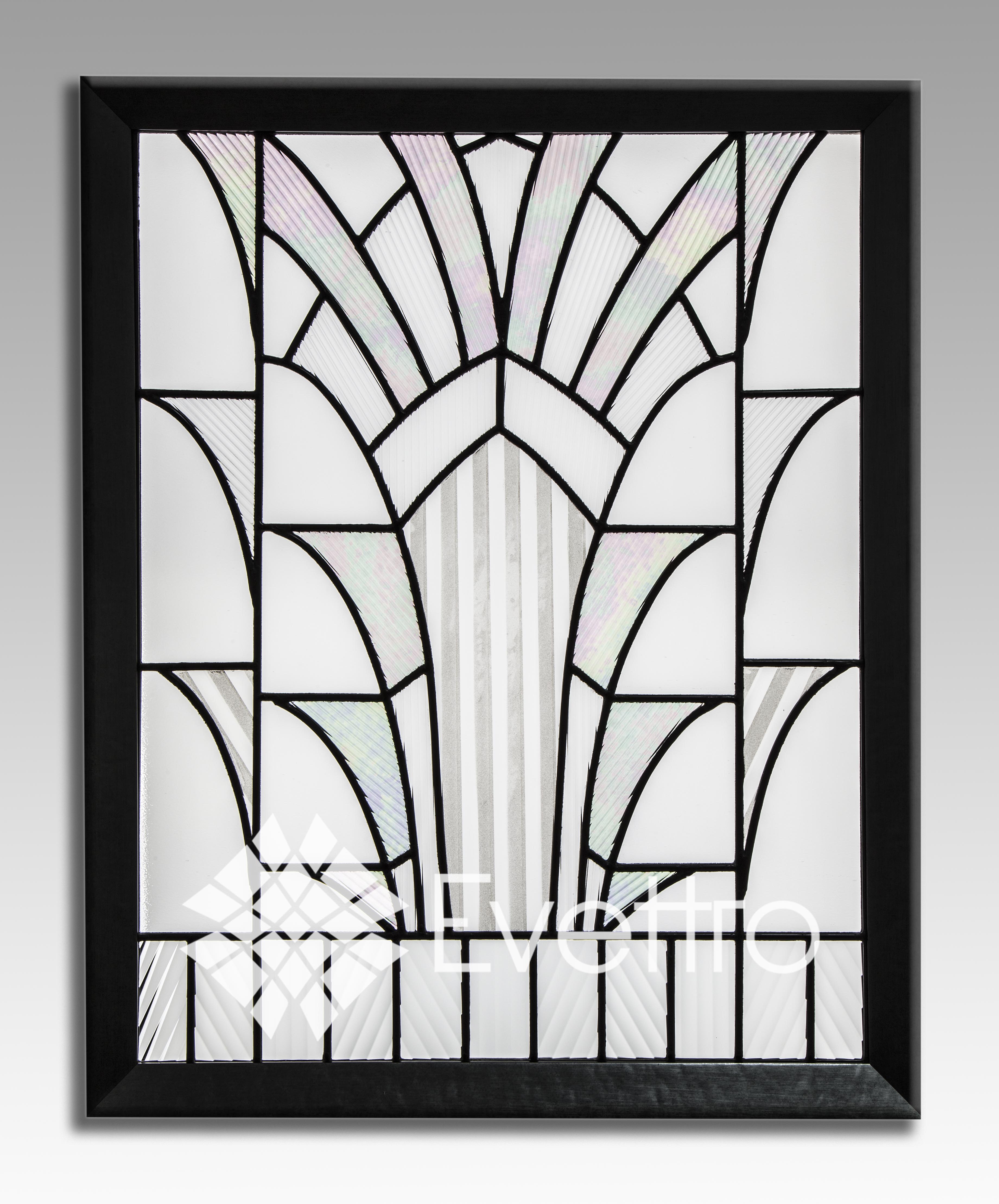 Art Deco Stained Glass Window Panel