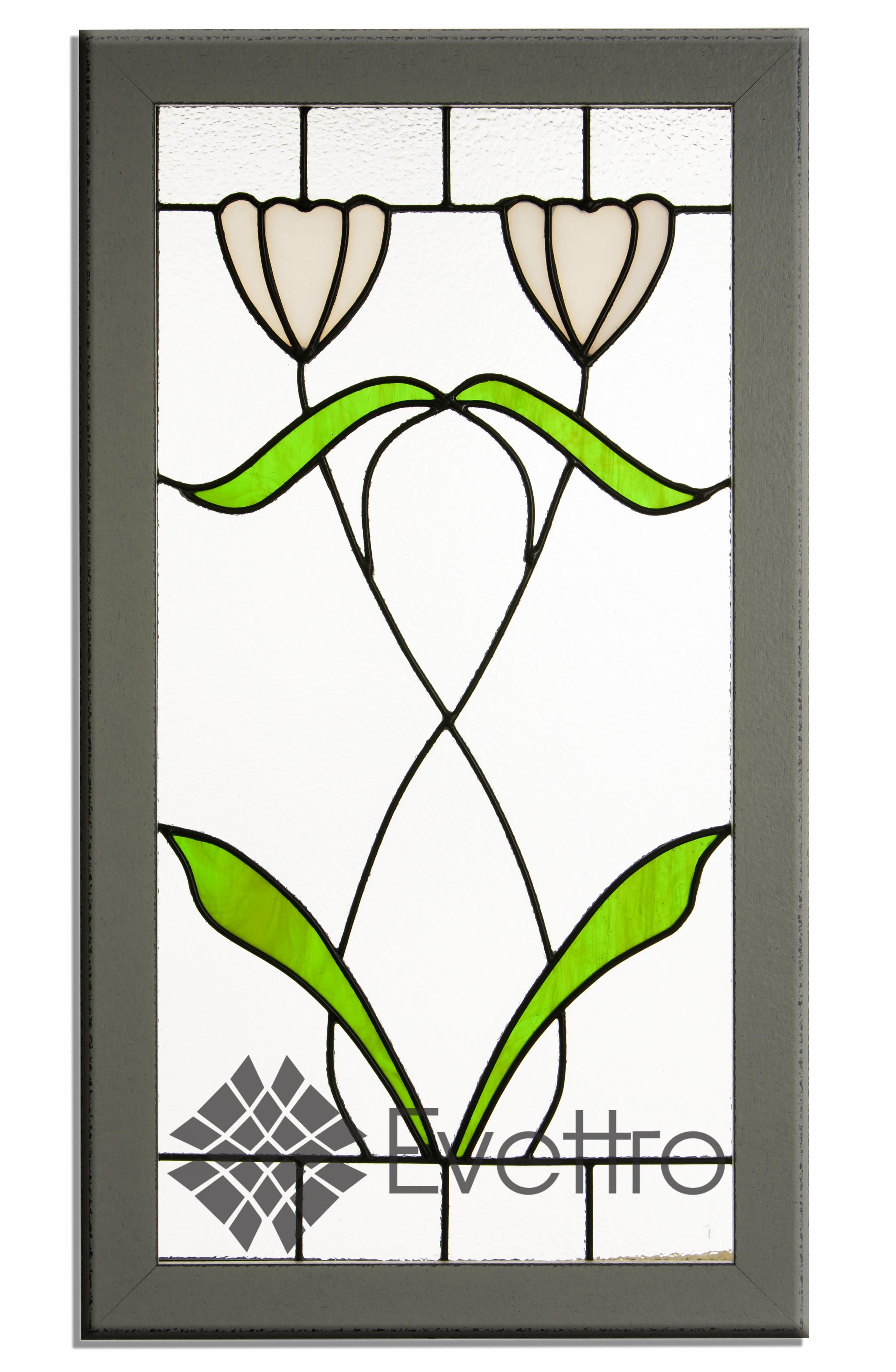 Art Nouveau Stained Glass Window Panel