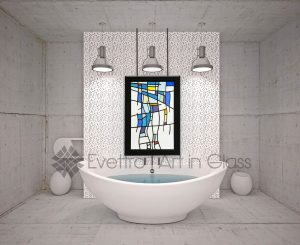 Abstract Stained Glass Hanging Panel