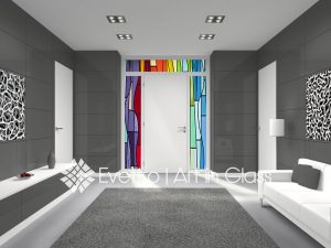 Abstract Stained Glass Transom and Sigelights